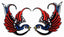 Set 2 Pcs Sparrow Swallow Dove Rockabilly Biker Tattoo Tropical Birds Kids Cartoon Iron on Patch Embroidered Patch Supplies for Jacket Bags Jeans Backpack Clothes DIY