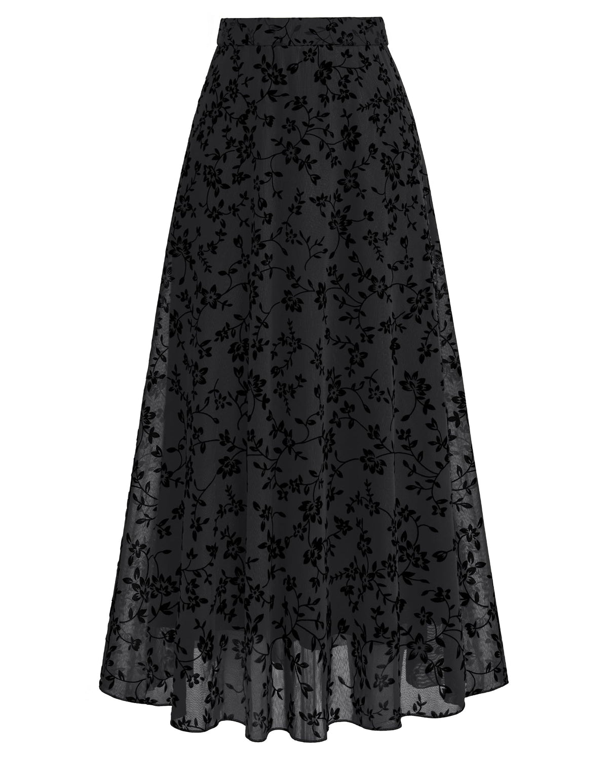 BTFBM Womens Floral Mesh Maxi Skirts Long Tulle Skirt