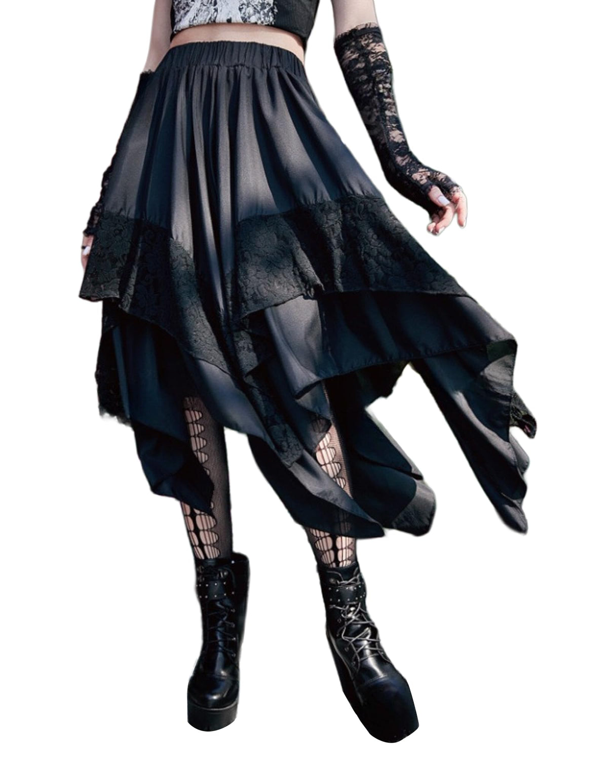 Renaissance Pirate Fairy Skirt for Women Layered Midi Skirts