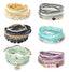 6 Sets Bohemian Stackable Bead Bracelets for Women Stretch Bohemian Style Stretch Multilayered Boho Bracelet Set