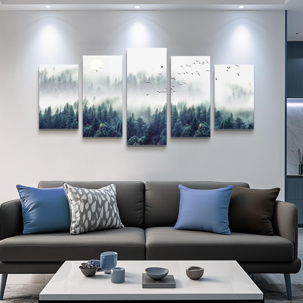 Fog Forest Artisanal Wall Canvas Art Decoration Decor