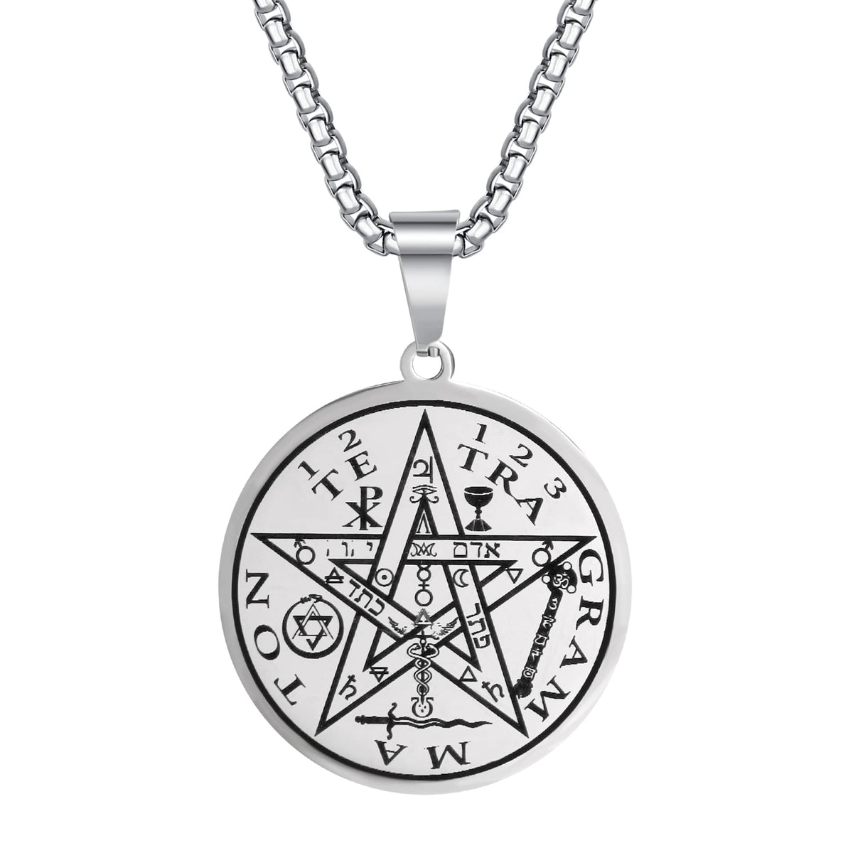 Tetragrammaton Pentacle Necklace for Men
