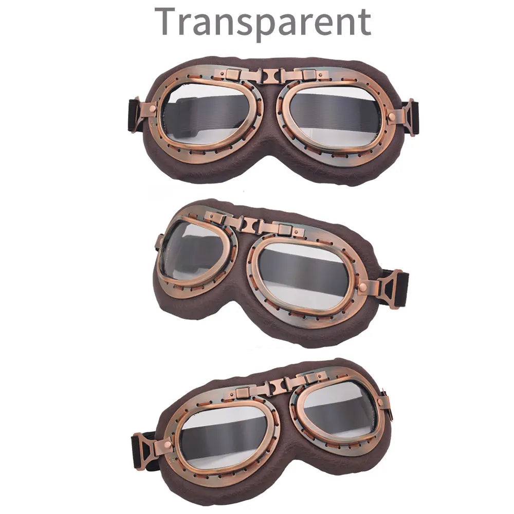 Vintage Copper Motorcycle Pilot Steampunk Goggles