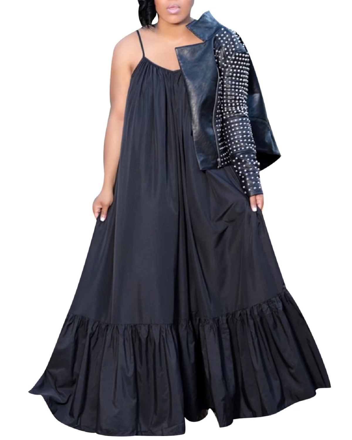 Women's Spaghetti Strap Oversized Loose Beach Long Maxi Swing Dress