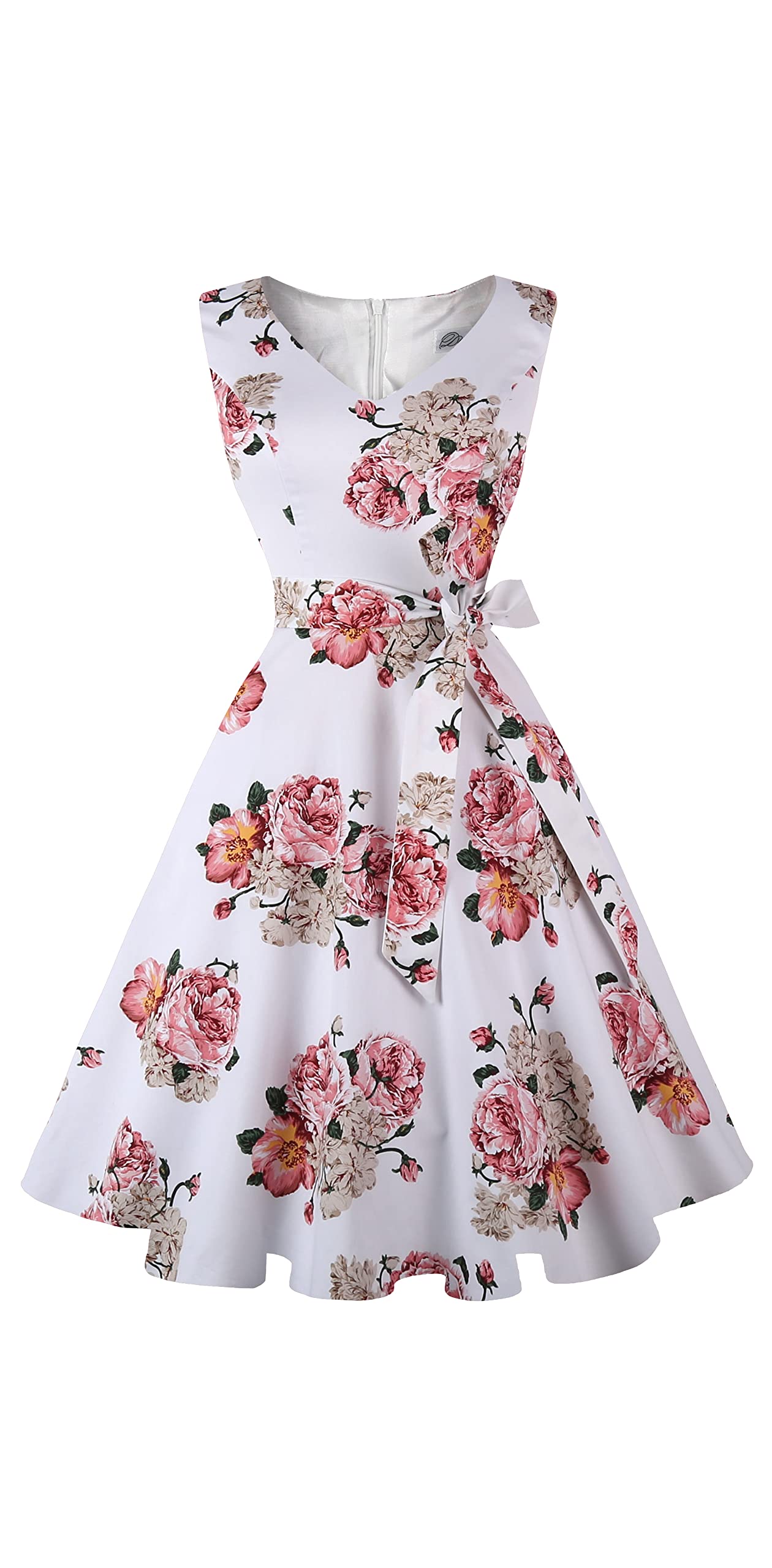 Dressever Women's 50s 60s Vintage Sleeveless Dress | Cocktail Party Dress with Pockets;Anniversary dress;Halloween dress;Christmas dress;Work dress