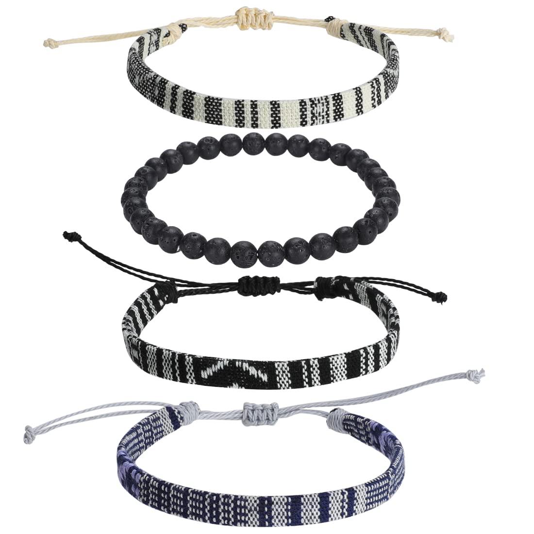 Beach Bracelet Set for Men and Women, Surfer Men Bracelet, Braided Boho Summer Bracelets Adjustable Men's Bracelet Handmade Women Bracelet String Rope Ankle Bracelets Birthday Gift