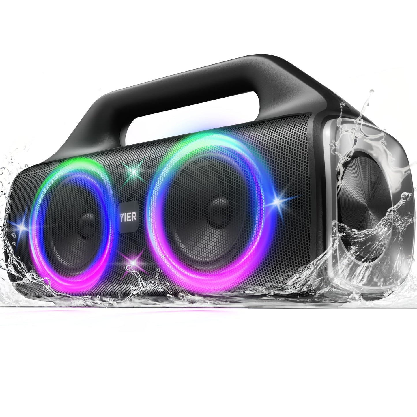 80W IP67 Bluetooth Speaker with Lights & Deep Bass