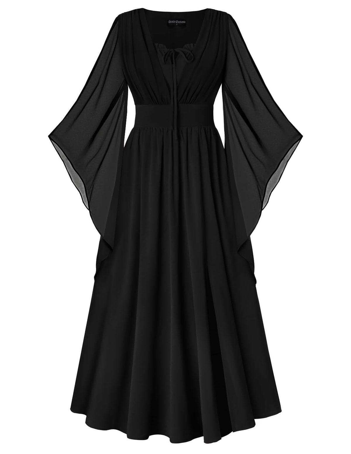 Scarlet Darkness Renaissance Costume Women Pirate Medieval Maxi Dress
