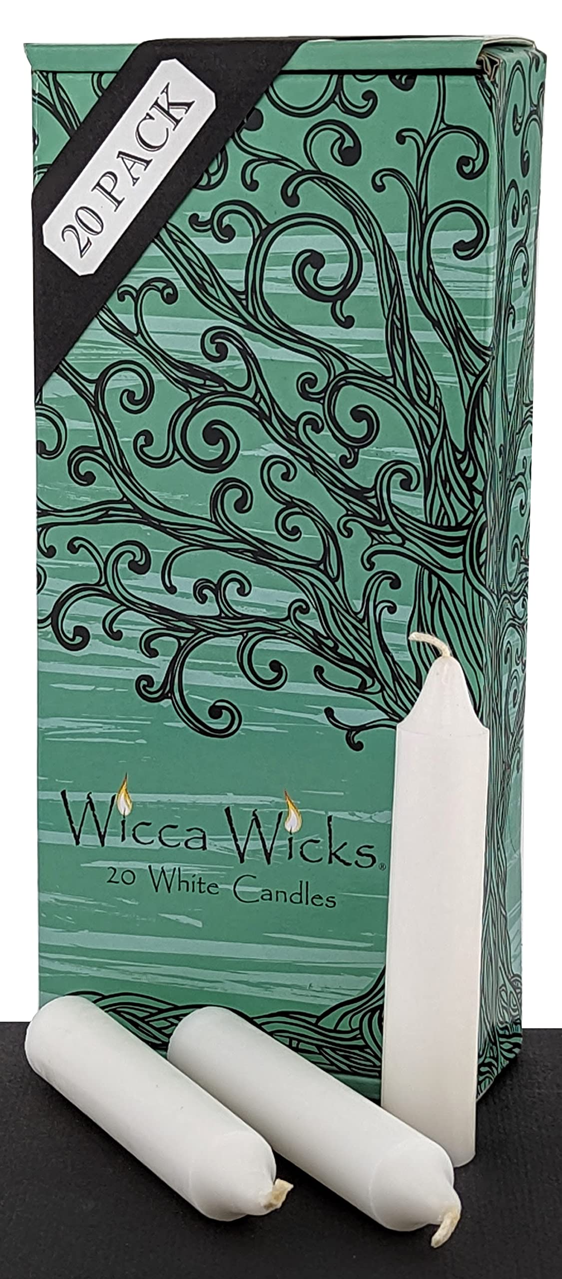 20 White Candles | 4 inches Tall & 3/4 inch Diameter | Witchcraft Supplies for Your Personal Wiccan Altar, Spells, Charms & Rituals | Witchy Room Decor | Taper Candlesticks (White)