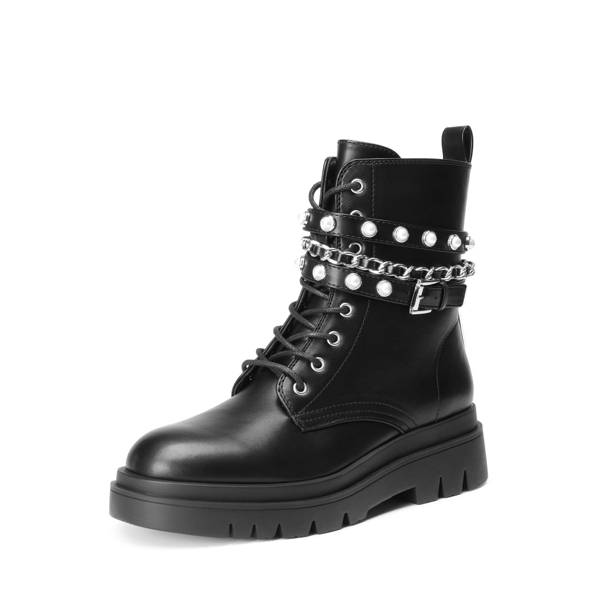 DREAM PAIRS Women's Combat Boots Lace Up Ankle Booties Shoes