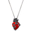 Adorable Gothic Hearts and Roses Necklace