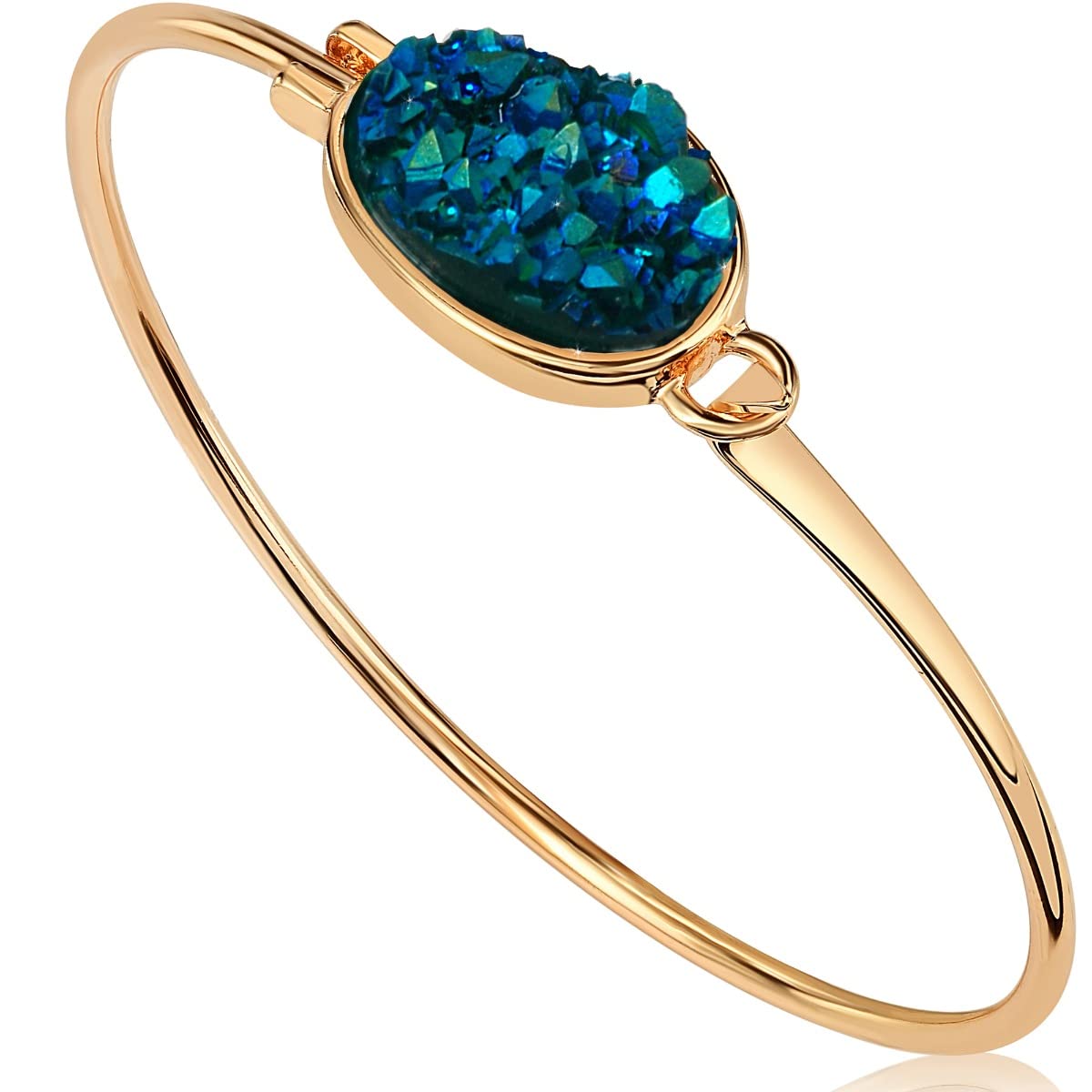 Simulated Druzy Cuff Bracelets for Women - Boho Stackable Bangle Bracelet