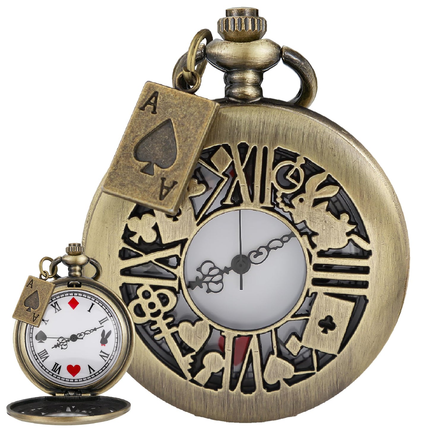 Nostalgia Movie-Theme Alloy Quartz Pocket Watch with Necklace Chain