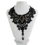 Gothic Lace Choker Necklace - Vintage Black Beaded Steampunk Collar with Gemstone