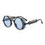 Gothic Steampunk Sunglasses - Round Side Shield Goggles with Metal Frame Many Colors