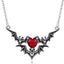 Silver Amulet Of Skeleton Hands and Heart