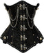 Double Steel Boned Brocade Faux Leather Underbust Corset