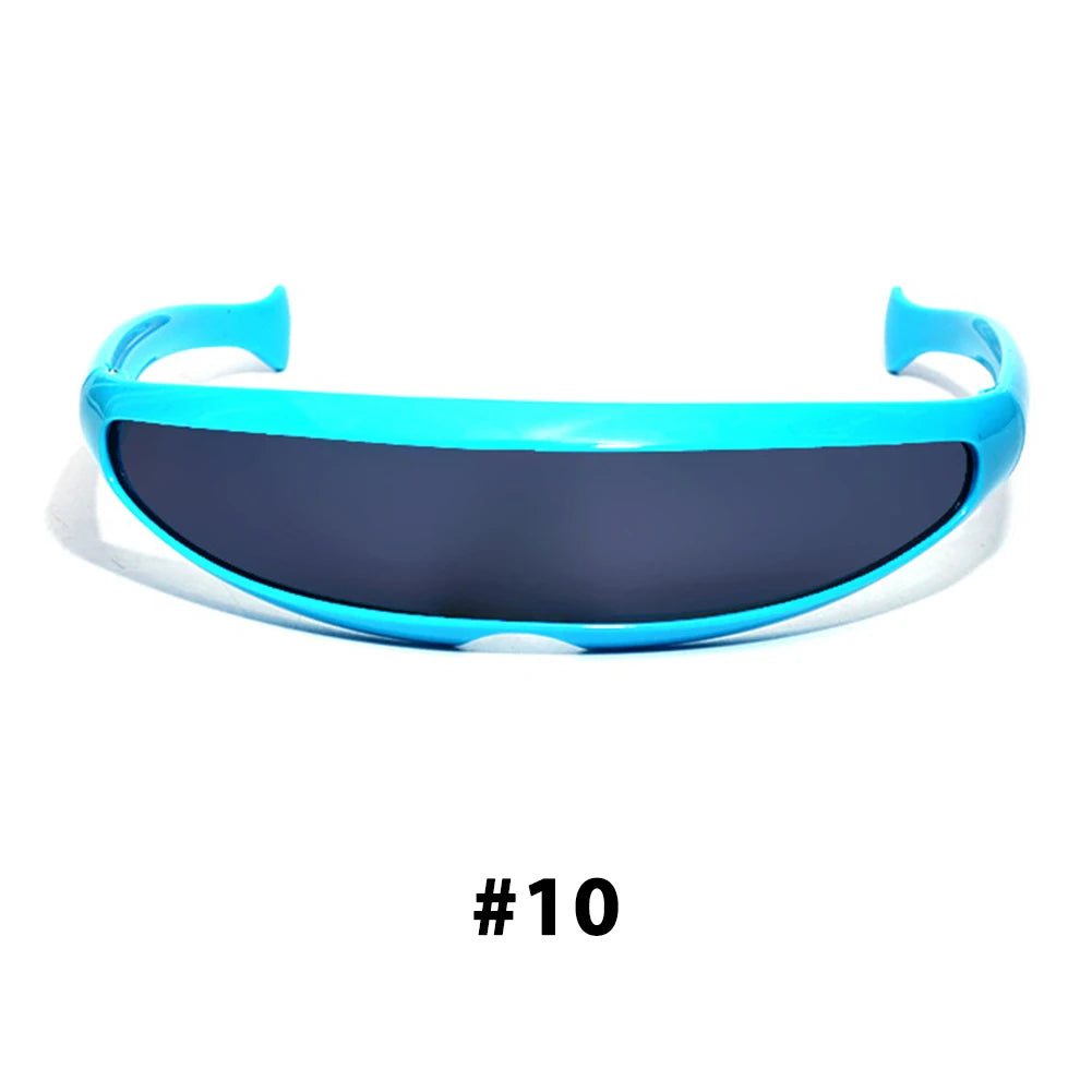 Futuristic Narrow Cyclops Mirror Sunglasses
