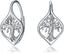 925 Sterling Silver Tree of Life Hoop Earrings