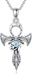 Sterling Silver Pentagram Necklace Triple Moon