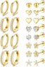 Hypoallergenic Gold Stud Earrings for Women - 14k Gold Plated Surgical Stainless Steel Earrings