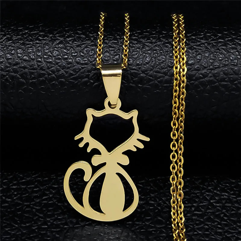 Cat Silhouette Necklace - Feline Spirit Jewelry