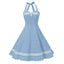 Halter Yellow Dress Sexy Robe Femme Pin Up Rockabilly Party Dress Big Swing Vestidos Summer Clothes