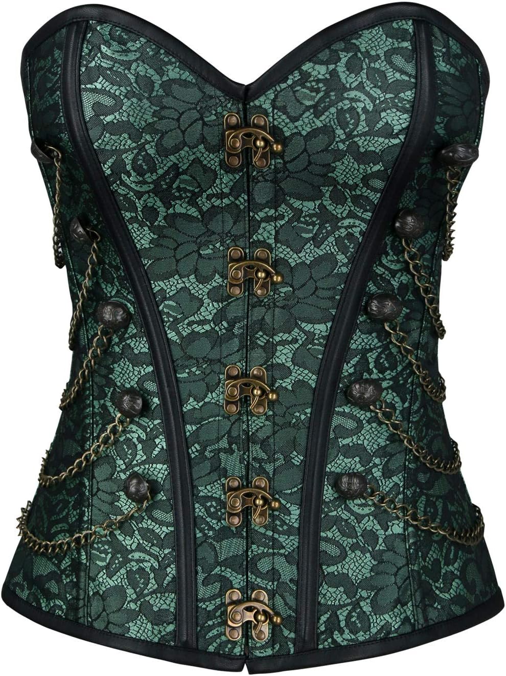 Gothic Corset Bustier with Chain Detail