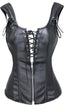 Renaissance Steampunk Faux Leather Bustier Corset