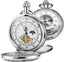 Men's Mechanical Pocket Watch with Chain, Vintage Full Copper Hand-Win