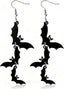 Punk Halloween Earrings Skeleton Skull Dangle Pumpkin Bat Spider Terror Earrings