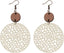 Wooden Geometric Hollow-Out Circle Statement Earrings