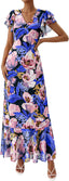 PRETTYGARDEN Womens Summer Boho Floral Maxi Dress