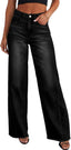 Sidefeel Women's Wide Leg Jeans High Waisted Stretchy Raw Hem