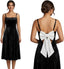 Elegant Classy Crushed Velvet Sleeveless Dress with Bow tie and Adustable Straps Short Formal Dress