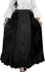 Agan Summer Long Skirts for Women, Boho Embroidered Rayon Velvet Maxi Skirt