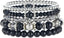 Noessla Beaded Pearl Stretch Bracelet Silver Stackable Crystal Beads Bracelets Trendy Costume Jewelry Mothers Day Gifts for Women