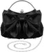 Coquette Bow Pleated Satin Clutch