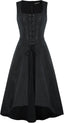 Scarlet Darkness Renaissnace Faire Costume Dress for Women Pirate Overdress