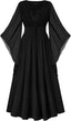 Scarlet Darkness Renaissance Costume Women Pirate Medieval Maxi Dress