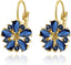 Vintage 14K Gold Plated Flower Birthstone Earrings