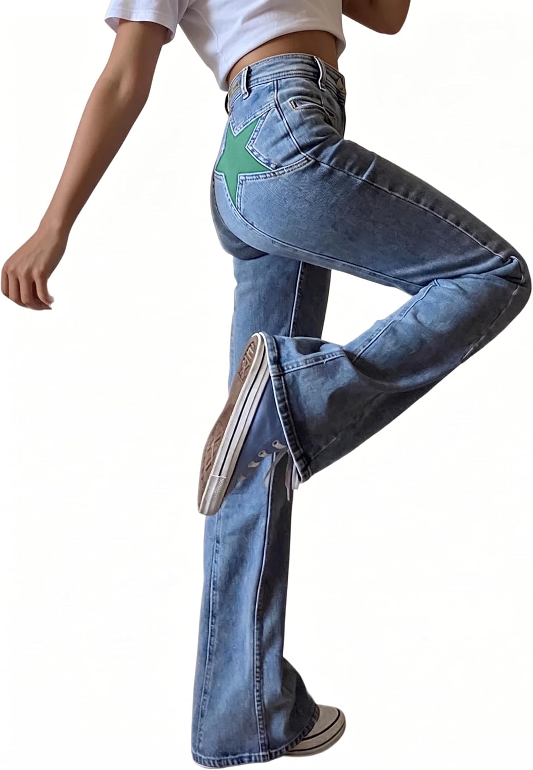 Jeans For Women's Jeans With Star Patches, Vintage Y2k Denim