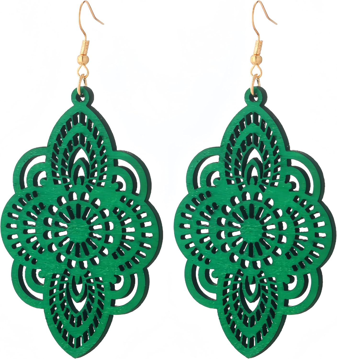 Black Filigree Hollow Lace Drop Earrings