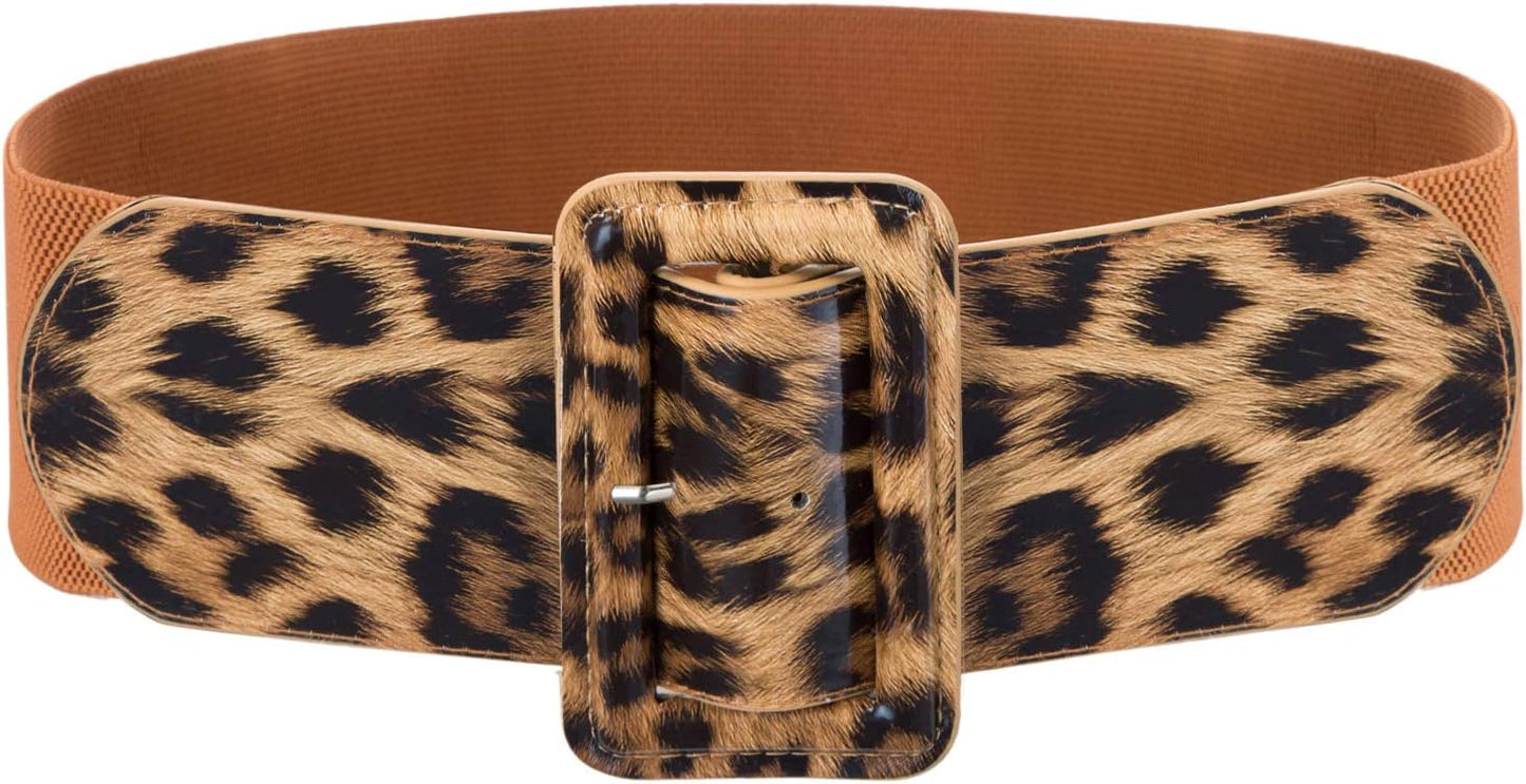 Grace Karin Women's Stretchy Belt 1950s 3 Inch Wide Elastic Belts