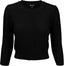 YEMAK Women's Cropped 3/4 Sleeve Crewneck Button-Down Cardigan Sweater