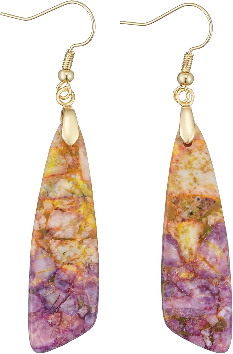 Natural Stone Long Drop Boho Earrings
