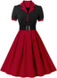 1950s Retro Short-Sleeve Swing Dress