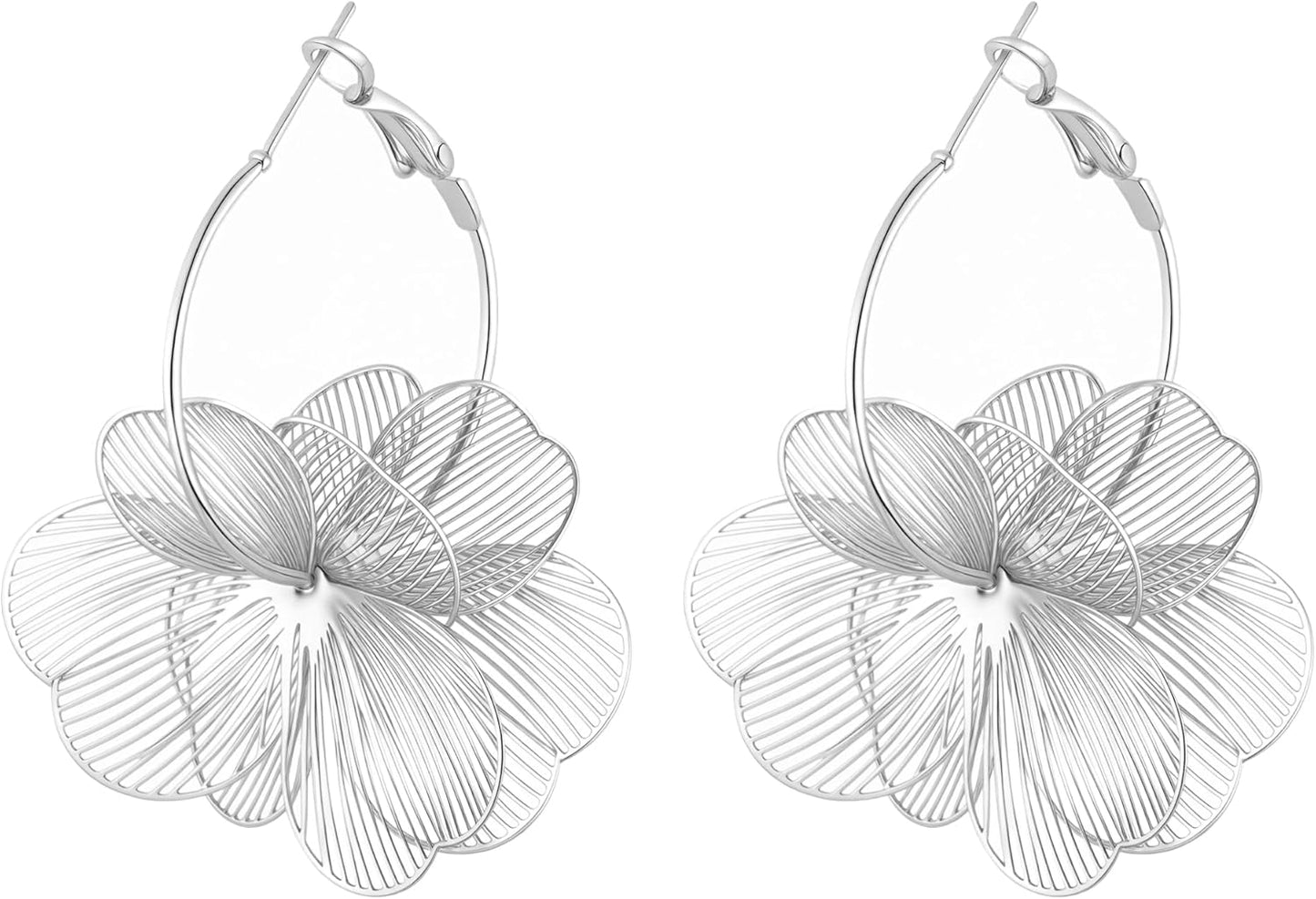 Floral Filigree Statement Hoop Earrings