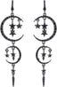 Moon and Star Drop Earrings Exaggerated Fashion Long Drop Dangle Stud Drop Earrings for Women,Black