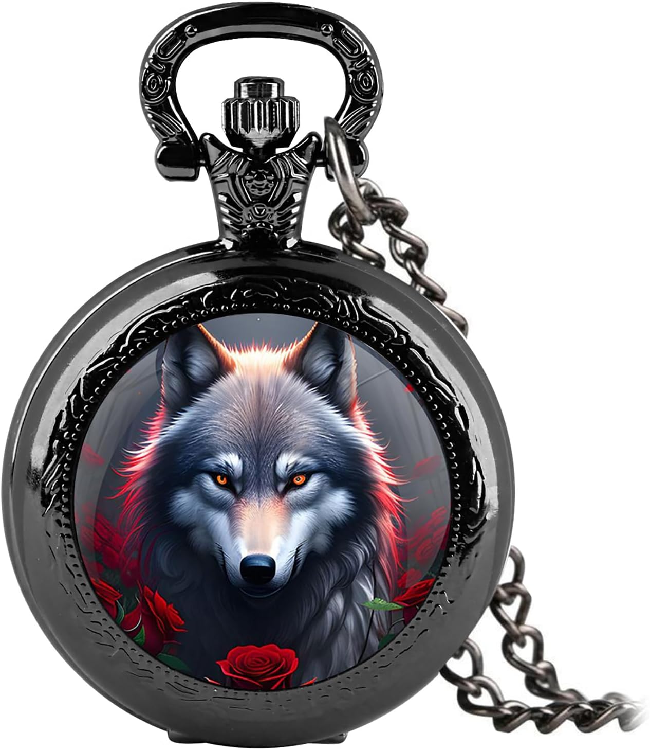 Vintage Pocket Watch for Women Men Graphic Animal Design Quartz Pocket